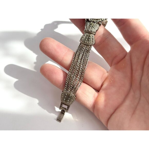 Art Deco Mayfair Silver T Stretch Ladies Vintage Wristwatch - 25mm - WORKS! - Picture 10 of 11